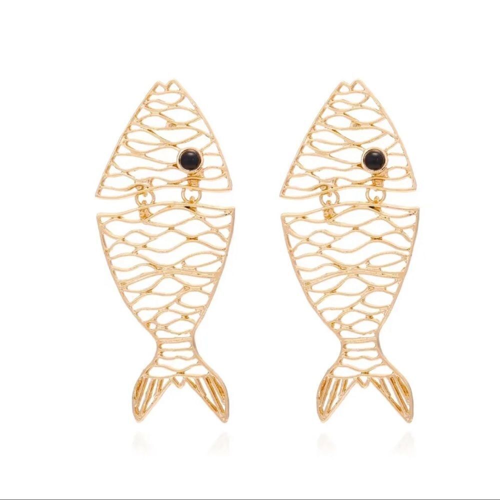 Fish dangle drop earrings A85